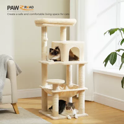 Arbre à chat 5 niveaux en bois et métal – image 2