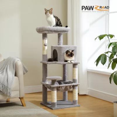 Arbre à chat 5 niveaux en bois et métal – image 3