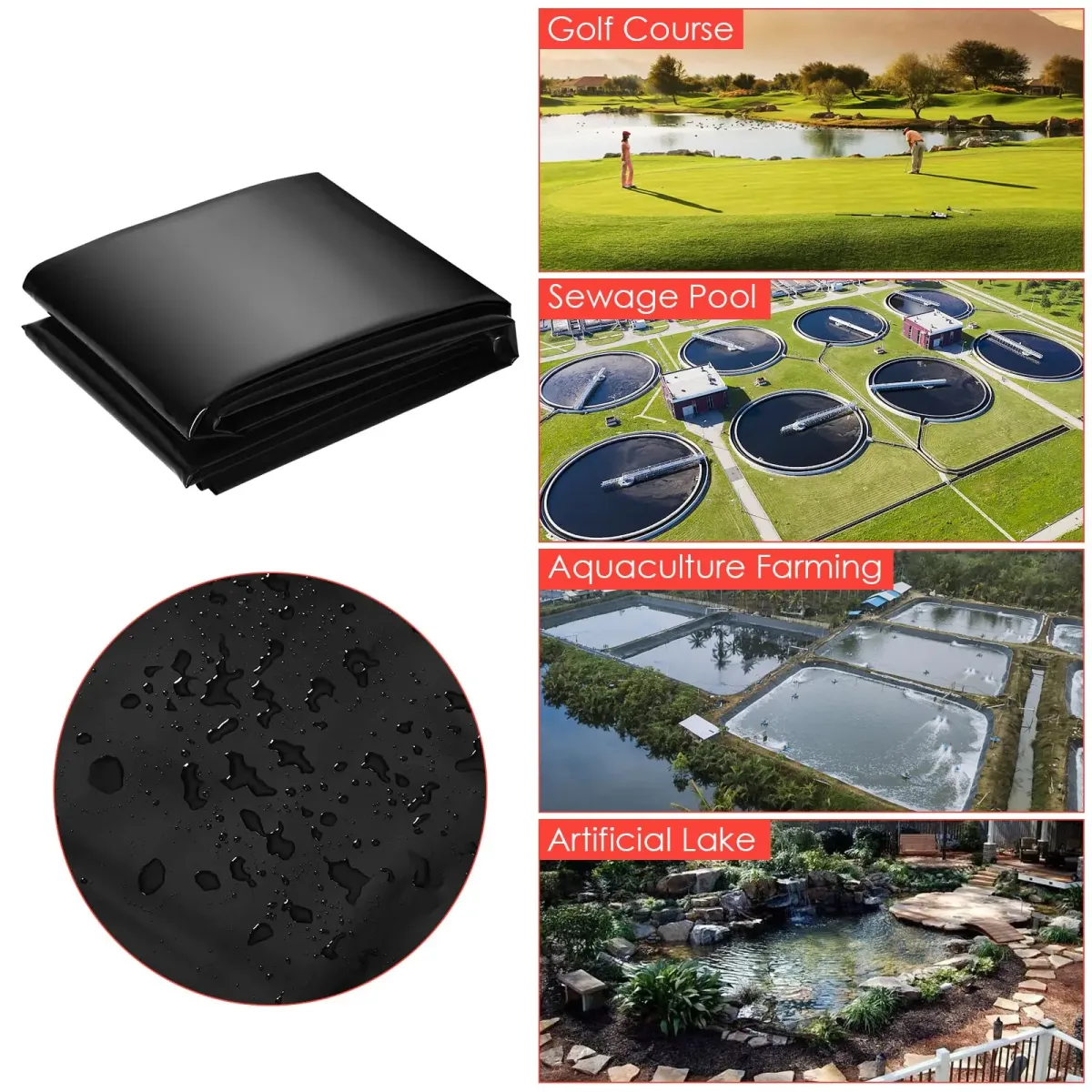 Bâche de bassin EPDM 3 × 4,5 m