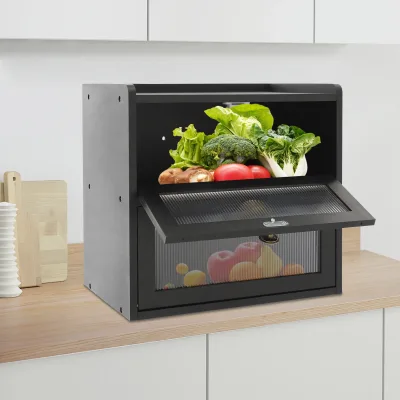 Boîte à pain en bois de pin noir, 2 niveaux – image 2
