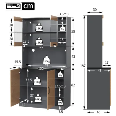 Buffet de cuisine gris avec éclairage LED – image 2