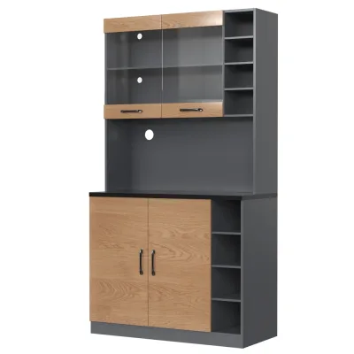 Buffet de cuisine gris avec éclairage LED – image 3