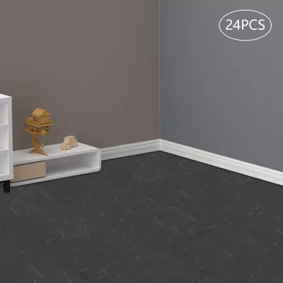 Carreaux de sol autocollants en PVC, 24 pièces