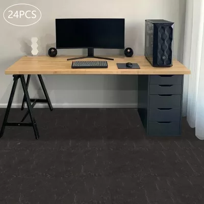 Carreaux de sol autocollants en PVC, 24 pièces – image 3