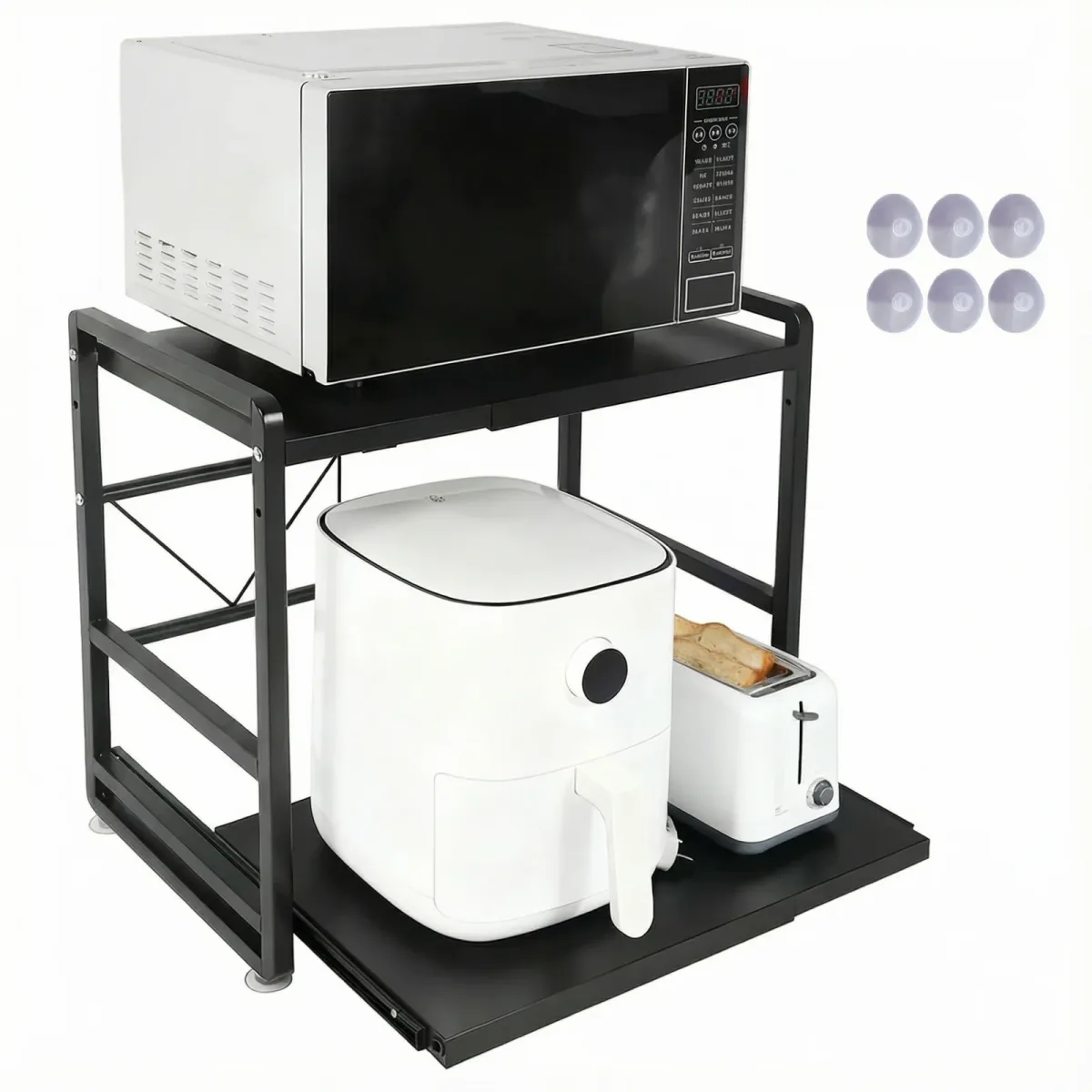 Étagère de cuisine extensible noire en fer