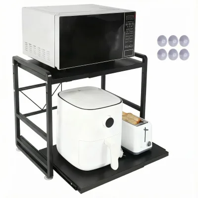 Étagère de cuisine extensible noire en fer