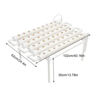Kit hydroponique 1 couche 54 sites, PVC blanc – image 2