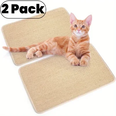 Lot de 2 tapis à gratter pour chat en sisal – image 2