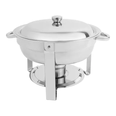 Lot de 4 chauffe-plats ronds en acier inoxydable – image 3
