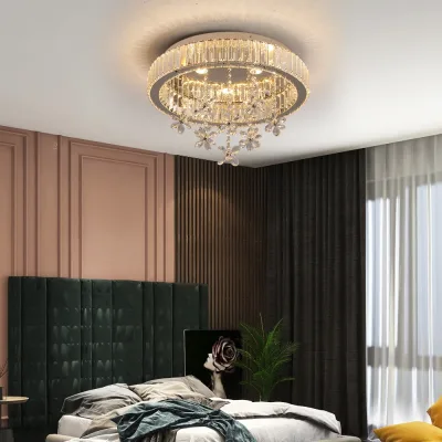 Lustre LED en cristal et acier inoxydable chromé – image 3
