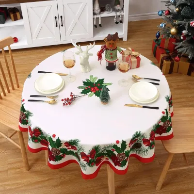 Nappe ronde de Noël en polyester, 152 cm – image 3