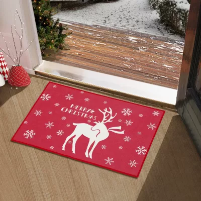 Paillasson de Noël rouge antidérapant 50 × 80 cm