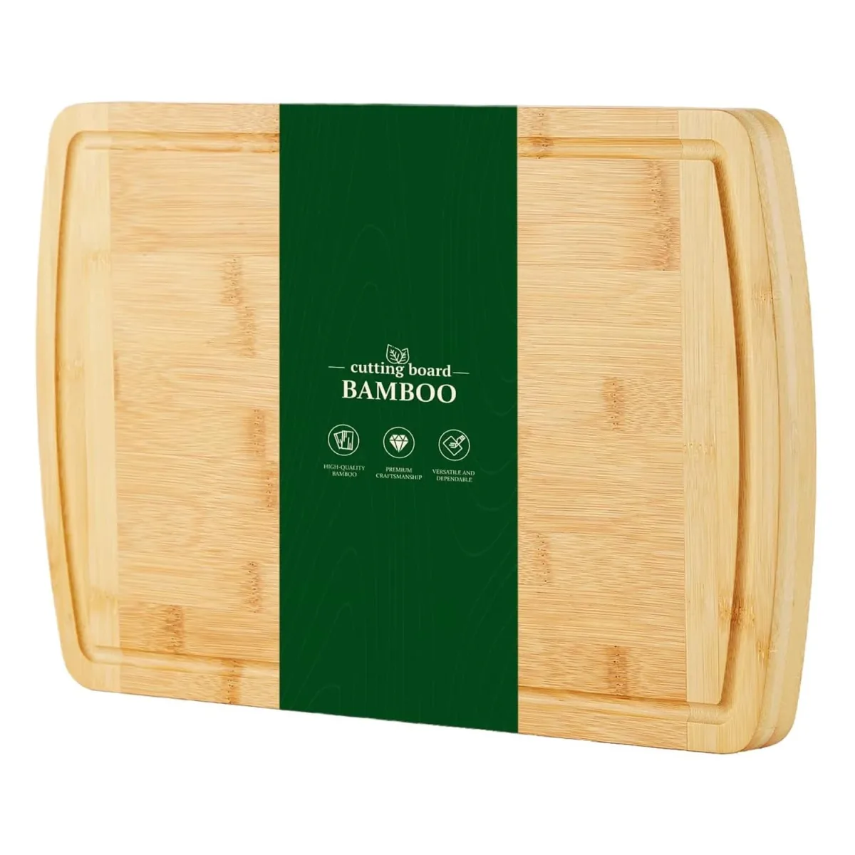 Planche à découper en bambou avec rainure à jus