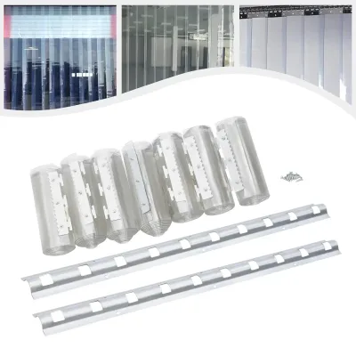 Rideau de porte à bandes PVC transparent – image 3
