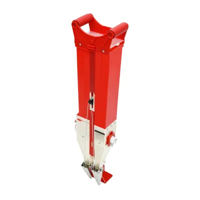 Semoir manuel vertical rouge et argent – image 2