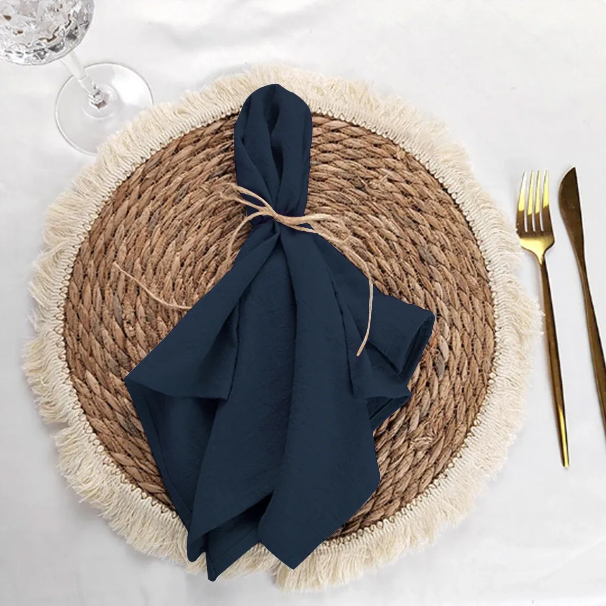 Serviettes de table texturées unies 40 × 40 cm