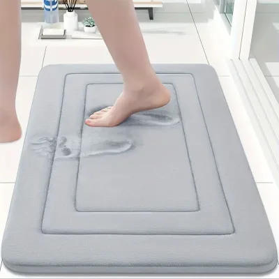 Tapis absorbant en flanelle épaisse, uni