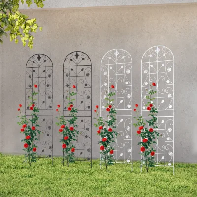 Treillis de jardin arqué en fer, 2 pièces – image 2