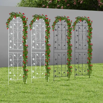 Treillis de jardin arqué en fer, 2 pièces – image 3